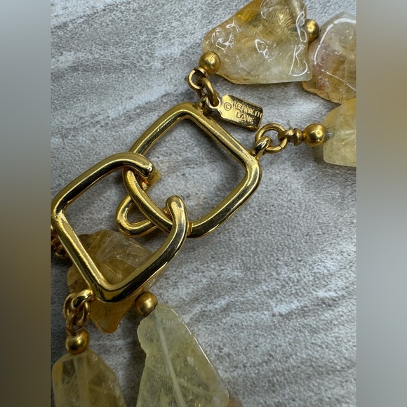 Kenneth Jay Lane Gold Disc & Citrine Necklace & Bracelet Set - Picture 4 of 9